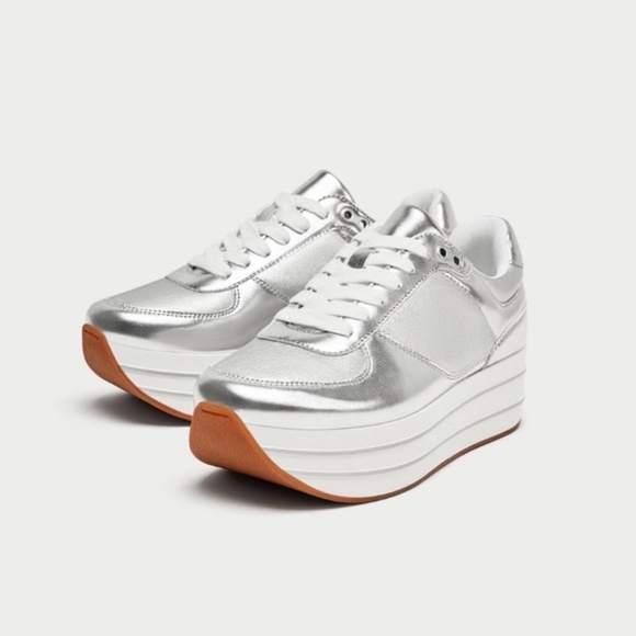 womens silver platform shoes